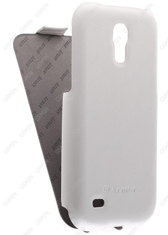Кожаный чехол для Samsung Galaxy S4 Mini (i9190) Armor Case "Slim" Vintage (Белый) (Дизайн 152)
