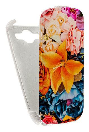 Кожаный чехол для Samsung Galaxy S3 (i9300) Aksberry Protective Flip Case (Белый) (Дизайн 9)