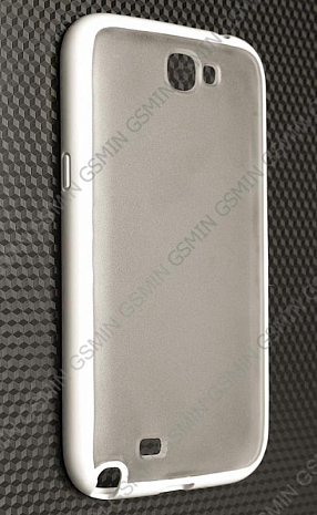 Чехол силиконовый / пластиковый для Samsung Galaxy Note 2 (N7100) Polyframe (Белый / Матовый)