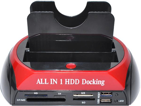 -  HDD GSMIN 1x SATA 1x eSATA (2 x USB 2.0, IDE, MOLEX, XD, TF, MS, SD, CF/MD) (-)
