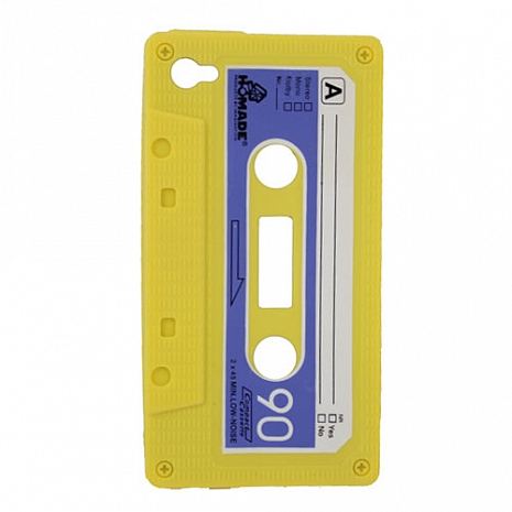 Чехол силиконовый для iPod Touch 4 Кассета (Желтый)