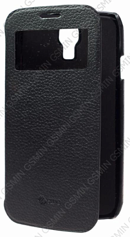 Кожаный чехол для Samsung Galaxy S4 (i9500) Sipo Premium Leather Case "Book Type ID" - H-Series (Черный)