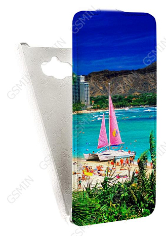 Кожаный чехол для ASUS ZenFone Max ZC550KL Aksberry Protective Flip Case (Белый) (Дизайн 177)