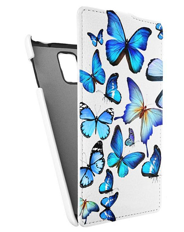 Кожаный чехол для Samsung Galaxy Note 4 (octa core) Armor Case "Full" (Белый) (Дизайн 13/13)