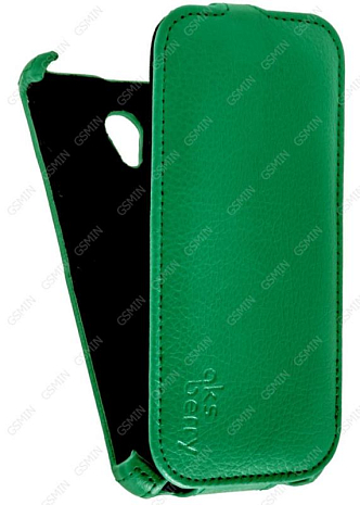 Кожаный чехол для Alcatel OneTouch Go Play 7048X Aksberry Protective Flip Case (Зеленый)