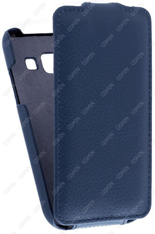 Кожаный чехол для Samsung Galaxy J1 (J100H) Art Case (Синий)