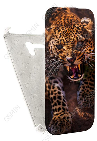 Кожаный чехол для Alcatel One Touch POP 3 5025D Aksberry Protective Flip Case (Белый) (Дизайн 147)