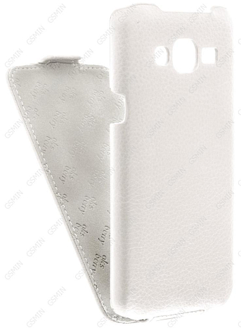 Кожаный чехол для Samsung Galaxy J3 (2016) SM-J320F/DS Aksberry Protective Flip Case (Белый) (Дизайн 142)