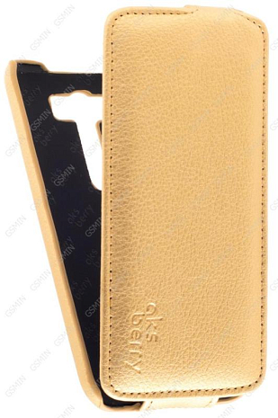 Кожаный чехол для Asus Zenfone 2 Laser ZE500KL Aksberry Protective Flip Case (Золотой)