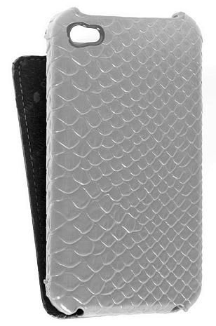    Apple iPhone 4/4S Melkco Leather Case - Jacka Type (Snake Print Pattern - White)