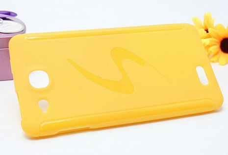 Чехол силиконовый для Alcatel One Touch Idol Ultra 6033 RHDS TPU (Желтый)