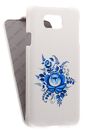 Кожаный чехол для Samsung Galaxy Alpha (G850F) Armor Case "Full" (Белый) (Дизайн 18/18)