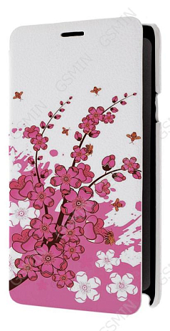 Кожаный чехол для Samsung Galaxy Note 4 (octa core) Armor Case - Book Type (Белый) (Дизайн 153)