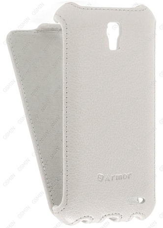 Кожаный чехол для Alcatel POP 2 5042X Armor Case (Белый) (Дизайн 42)