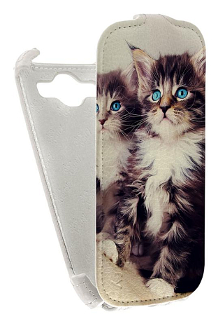 Кожаный чехол для Samsung Galaxy S3 (i9300) Aksberry Protective Flip Case (Белый) (Дизайн 164)