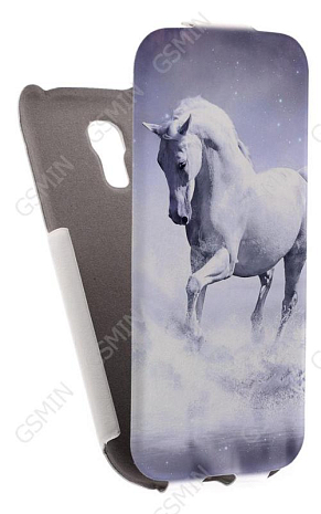 Кожаный чехол для Samsung Galaxy S4 Mini (i9190) Armor Case "Slim" Vintage (Белый) (Дизайн 117)