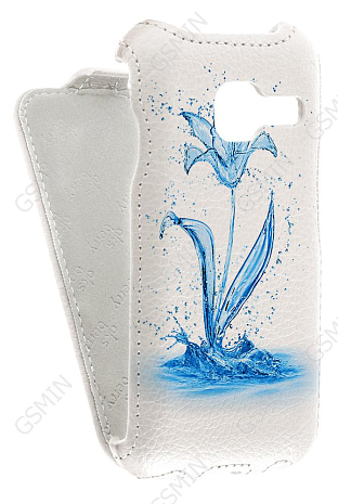 Кожаный чехол для Samsung Galaxy J1 mini (2016) Aksberry Protective Flip Case (Белый) (Дизайн 8/8)