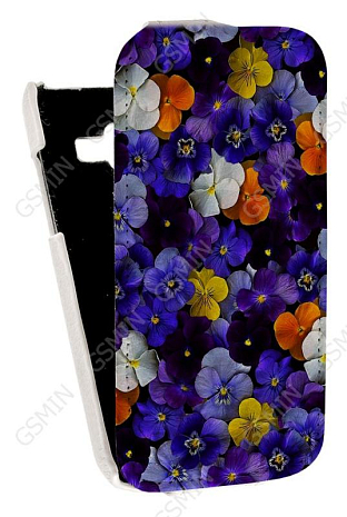 Кожаный чехол для Samsung Galaxy J1 (J100H) Aksberry Protective Flip Case (Белый) (Дизайн 145)