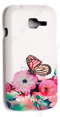 Кожаный чехол-накладка для Samsung S7262 Galaxy Star Plus Aksberry Slim Soft (Белый) (Дизайн 7)