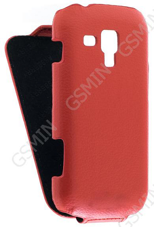 Кожаный чехол для Samsung Galaxy Trend Plus S7580/S7582 Aksberry Protective Flip Case (Красный)