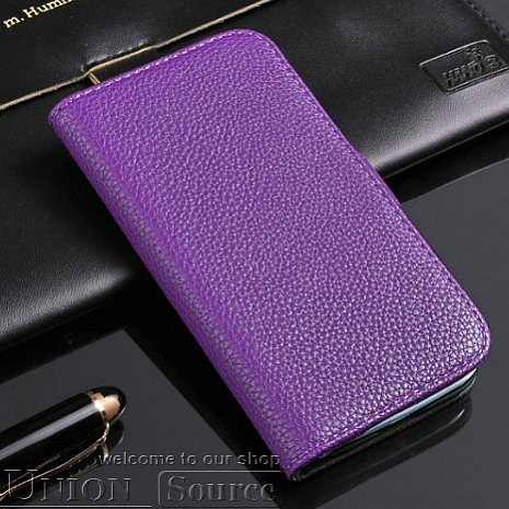 Кожаный чехол для Samsung Galaxy S4 (i9500) LuxCase Leather Wallet (Фиолетовый)