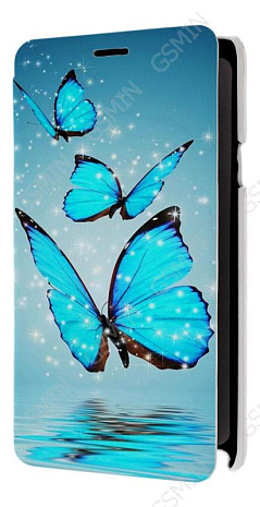 Кожаный чехол для Samsung Galaxy Note 4 (octa core) Armor Case - Book Type (Белый) (Дизайн 4)