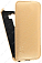 Кожаный чехол для Asus Zenfone 2 Laser ZE550KL Aksberry Protective Flip Case (Золотой)