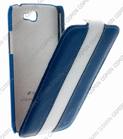 Кожаный чехол для Samsung Galaxy Note 2 (N7100) Melkco Premium Leather Case - Limited Edition Jacka Type (Dark Blue/White LC)