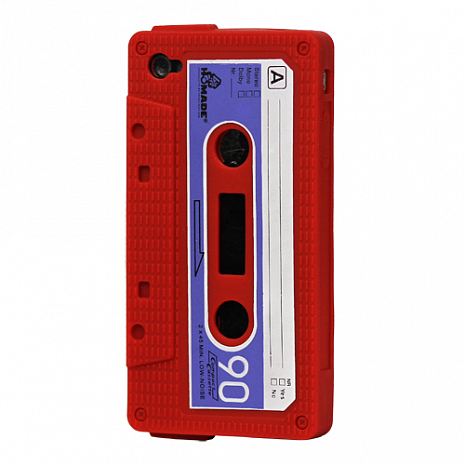 Чехол силиконовый для iPod Touch 4 Кассета (Красный)
