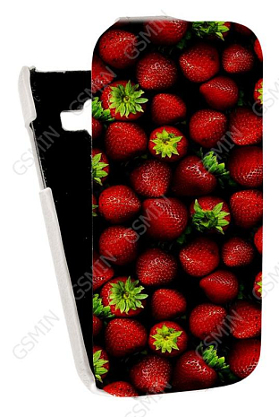 Кожаный чехол для Samsung Galaxy J1 (J100H) Aksberry Protective Flip Case (Белый) (Дизайн 141)