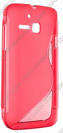 Чехол силиконовый для Alcatel One Touch M'Pop / 5020D S-Line TPU (Красный)