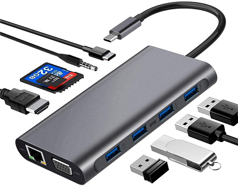  HRS 24   11  1 (3  USB 3.0, HDMI, VGA, LAN, Micro SD, SD, PD, 3,5 , Type-C) (16 ) ()