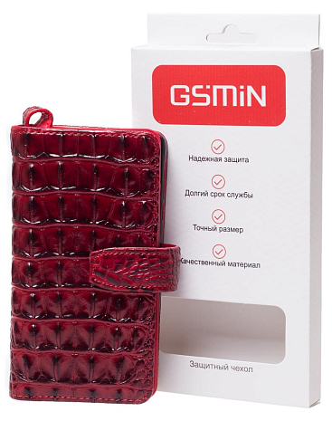 Кожаный чехол клатч для Asus Zenfone 4 Max ZC554KL GSMIN Crocodile Texture LC (Красный)