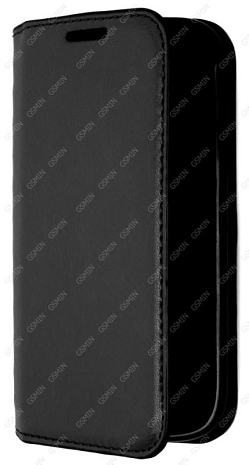 Кожаный чехол для Samsung Galaxy S4 Mini (i9190) на магните (Черный)