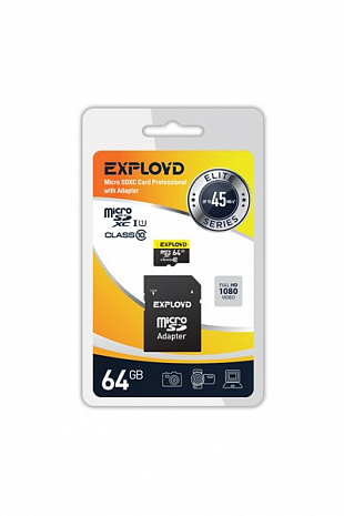   Exployd Micro SDXC Card Elite Series 64GB Class 10 UHS-I (45 MB/s)   SD