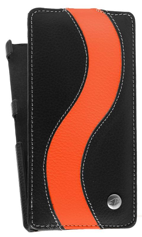    Sony Xperia Z1 / i1 / C6903 Melkco Premium Leather Case - Special Edition Jacka Type (Black/Orange LC)