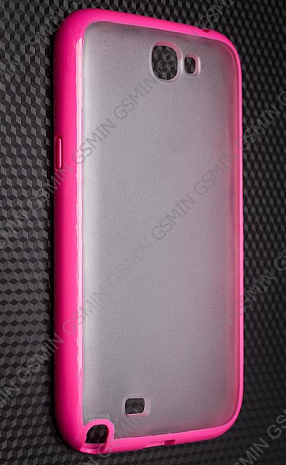 Чехол силиконовый / пластиковый для Samsung Galaxy Note 2 (N7100) Polyframe (Малиновый / Матовый)