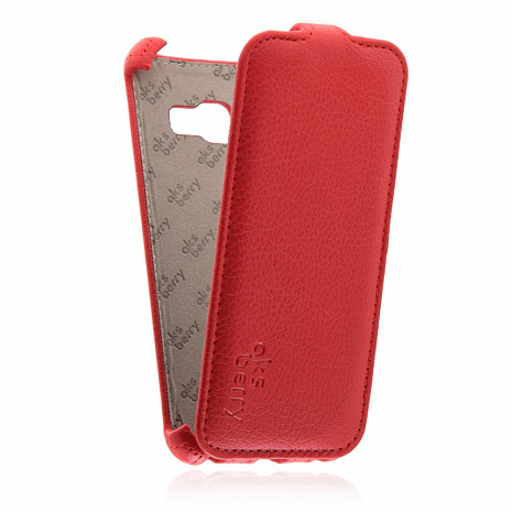 Кожаный чехол для Samsung Galaxy A3 (2017) Aksberry Protective Flip Case (Красный)