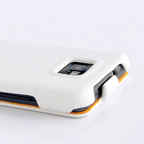 Кожаный чехол для Samsung Galaxy S2 Plus (i9105) Hoco Leather Case (Белый)