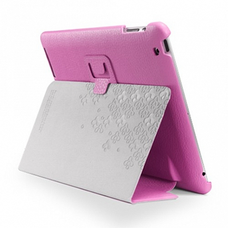Кожаный чехол для iPad 2/3 и iPad 4 SGP Leather Stehen Series (Розовый)