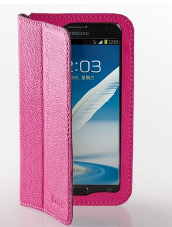 Кожаный чехол для Samsung Galaxy Note 2 (N7100) Yoobao Executive Leather Case (Hot Pink)