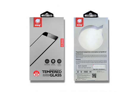 Противоударное защитное стекло для Apple iPhone 7 Plus Ainy Full Screen Cover 3D 0.2mm Анти-шпион (Белый)