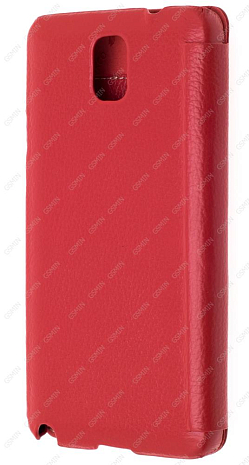    Samsung Galaxy Note 3 (N9005) Melkco Premium Leather Case - Face Cover Book Type (Red LC) Ver.3