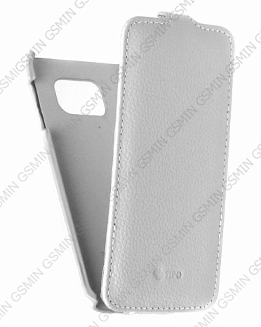 Кожаный чехол для Samsung Galaxy S6 Edge G925F Sipo Premium Leather Case - V-Series (Белый)