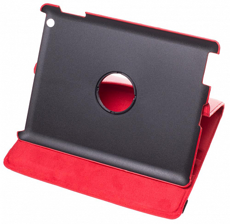 Кожаный чехол для iPad 2/3 и iPad 4 Вращающийся (Красный)