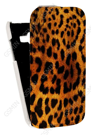 Кожаный чехол для Samsung Galaxy J1 (J100H) Aksberry Protective Flip Case (Белый) (Дизайн 144)