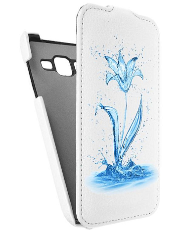 Кожаный чехол для Samsung Galaxy Core Advance (i8580) Armor Case "Full" (Белый) (Дизайн 8/8)
