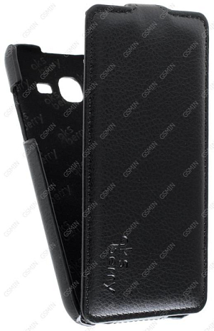 Кожаный чехол для Samsung Galaxy J5 SM-J500H Aksberry Protective Flip Case (Черный)