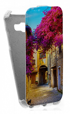 Кожаный чехол для Samsung Galaxy A5 (2017) Aksberry Protective Flip Case (Белый) (Дизайн 83)