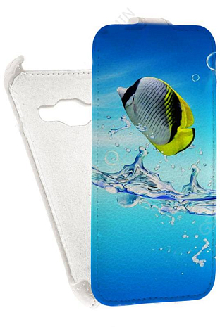 Кожаный чехол для Samsung Galaxy Ace 4 Lite (G313h) Armor Case (Белый) (Дизайн 150)